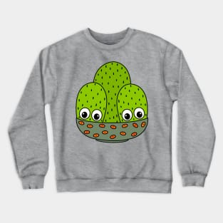 Cute Cactus Design #309: Cacti Bunch In A Bowl Planter Crewneck Sweatshirt